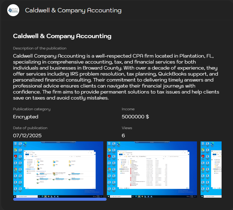 Caldwell&Company Accounting成为Sinobi勒索软件的受害者-xLab 威胁情报