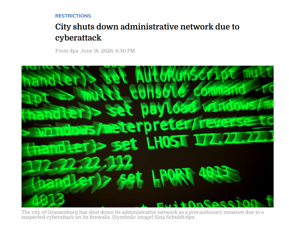 Cyberattack Hits City of Oranienburg-xLab 威胁情报