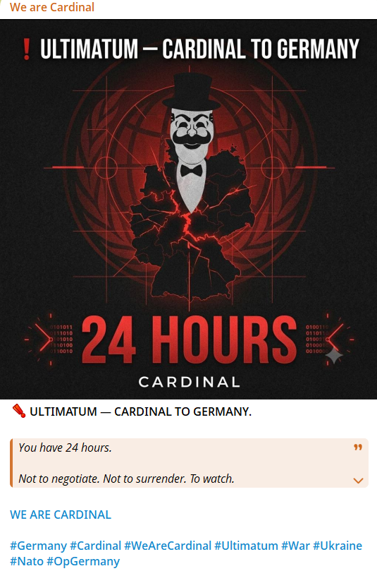 We are Cardinal claims to target Germany-xLab 威胁情报