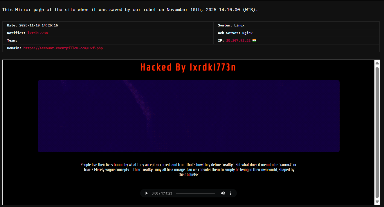 lxrdk1773n针对Event Pillow Private Limited的网站-xLab 威胁情报