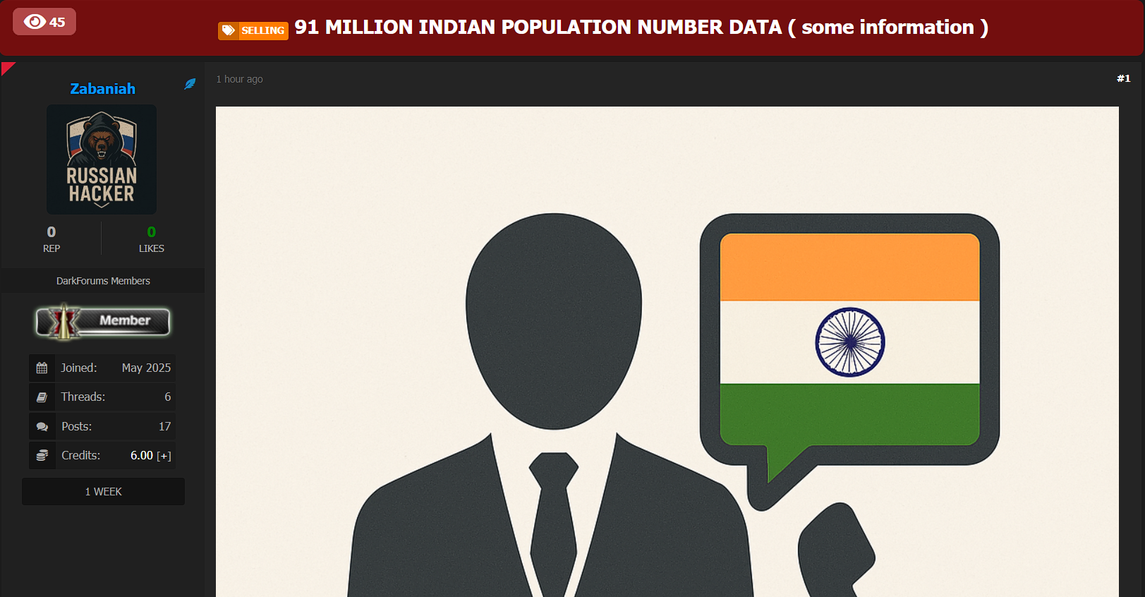 涉嫌出售9000万印度手机number数据-xLab 威胁情报