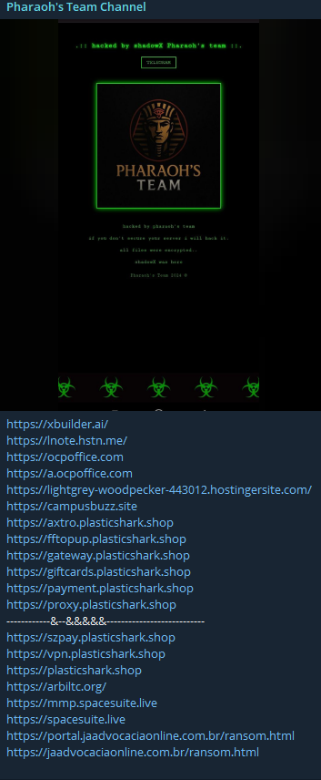 法老的团队频道针对plasticshark.sop的网站-xLab 威胁情报