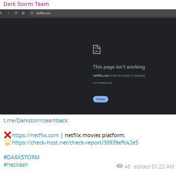 Dark Storm Team瞄准Netflix网站-xLab 威胁情报
