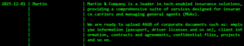Martin&Company成为Akira勒索软件的受害者-xLab 威胁情报