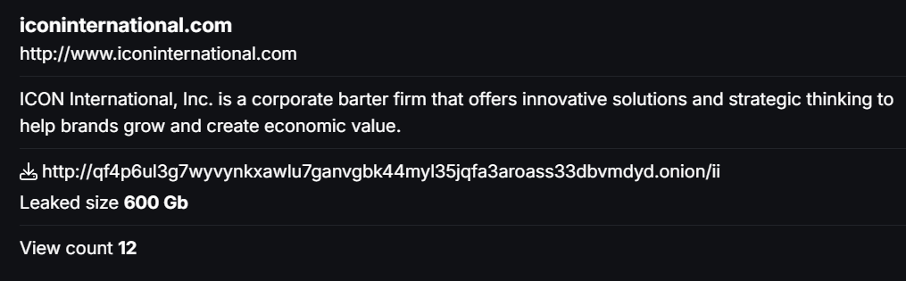 INC.Icon International成为CHAOS勒索软件的受害者-xLab 威胁情报