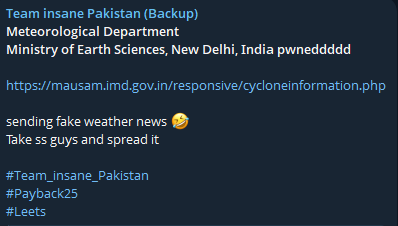 Team insane Pakistan瞄准印气象部门网站-xLab 威胁情报