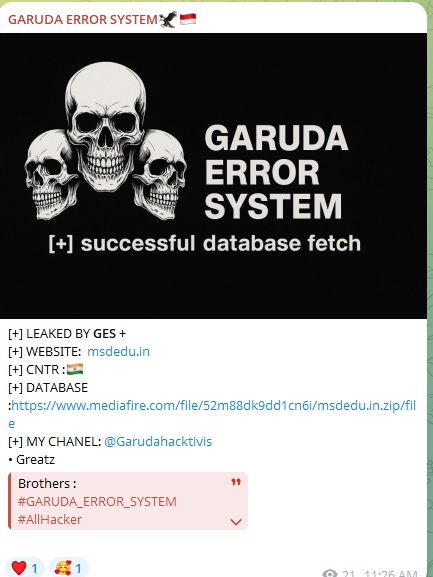 Mata Sito Devi教育学院涉嫌数据外泄-xLab 威胁情报