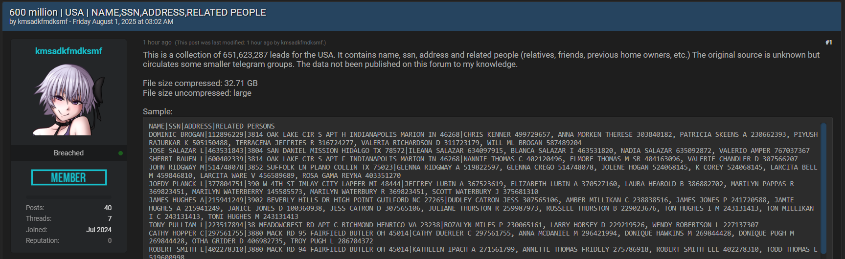 涉嫌数据泄露6亿美国个人记录-xLab 威胁情报
