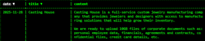 Inc.铸造厂成为Akira勒索软件的受害者-xLab 威胁情报