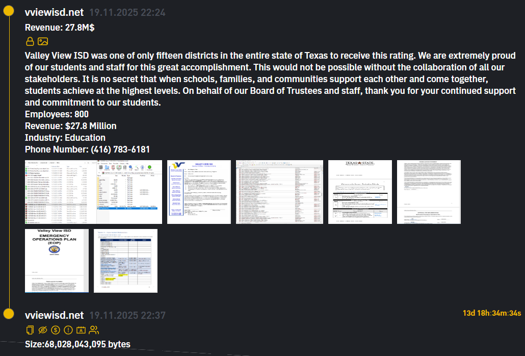 Valley View独立学区成为INC RANSOM勒索软件的受害者-xLab 威胁情报