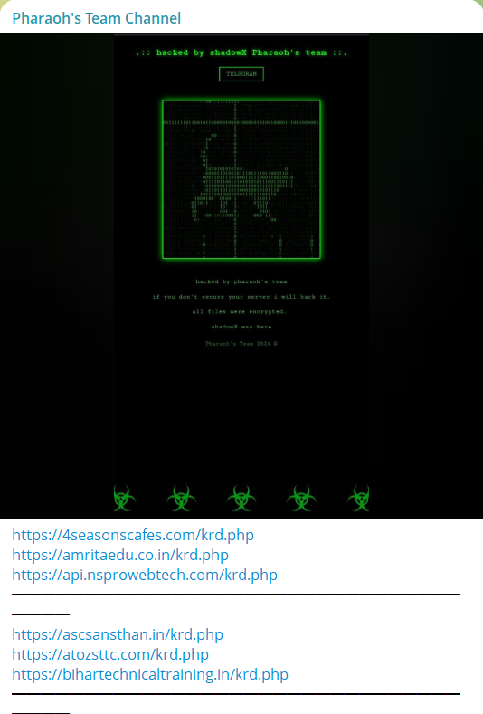 Pharaoh’s Team Channel瞄准比哈尔邦Technical培训中心网站-xLab 威胁情报