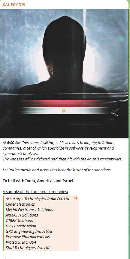 Kal Egy 319声称针对在印多家公司-xLab 威胁情报