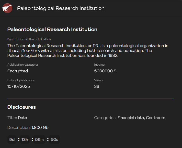 古生物研究机构成为Sinobi勒索软件的受害者-xLab 威胁情报