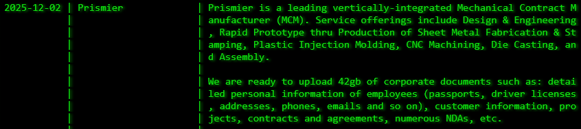 Prismier成为Akira勒索软件的受害者-xLab 威胁情报