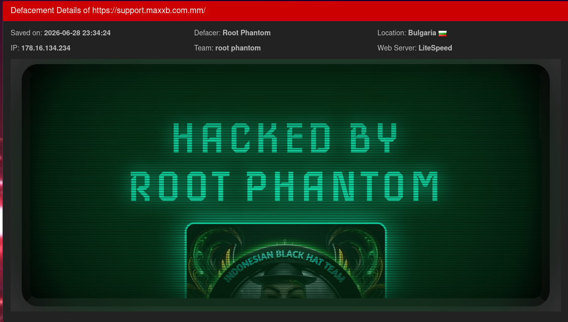 Root Phantom targets the website of MaxxB Fiber Internet-xLab 威胁情报