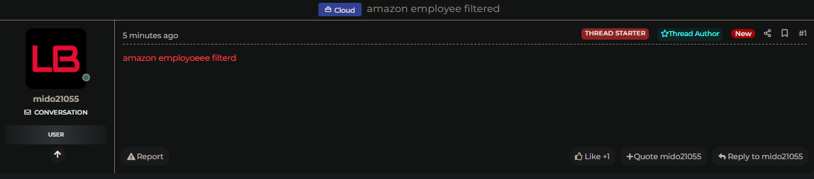 亚马逊员工涉嫌数据泄露-xLab 威胁情报