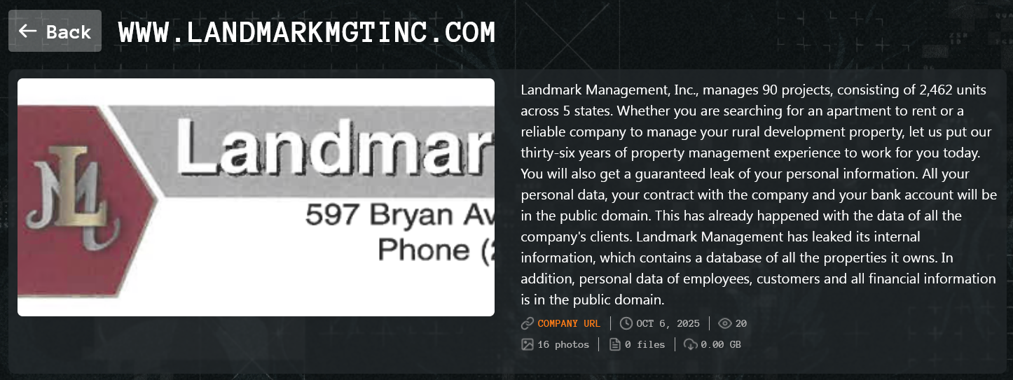 Landmark Management、Inc.成为Qilin勒索软件的受害者-xLab 威胁情报