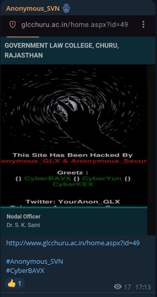 Anonymous_SVN针对政府法学院网站churu-xLab 威胁情报