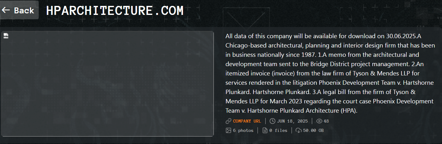 Hartshorne Plunkard Architecture成为Qilin勒索软件的受害者-xLab 威胁情报