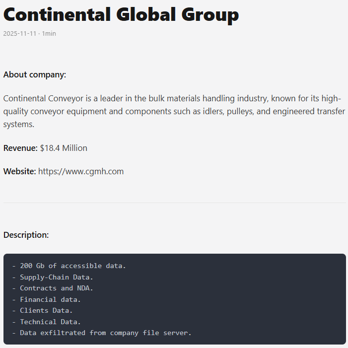 大陆输送机成为GENESIS勒索软件的受害者-xLab 威胁情报
