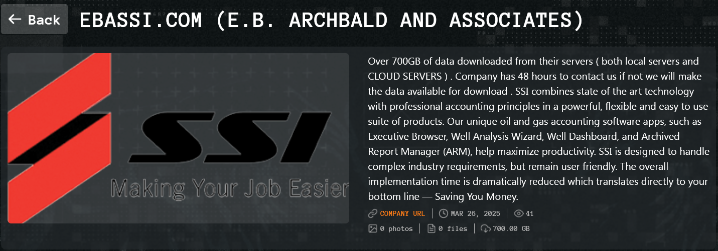 E.B.Archbald and Associates成为Qilin勒索软件的受害者-xLab 威胁情报