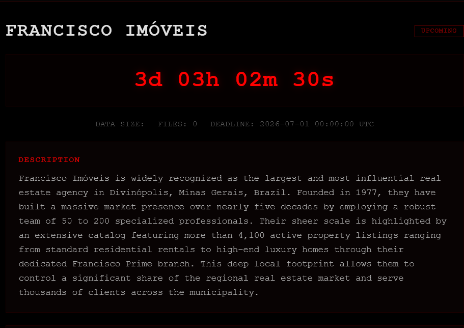 Alleged data breach of Francisco Imóveis-xLab 威胁情报