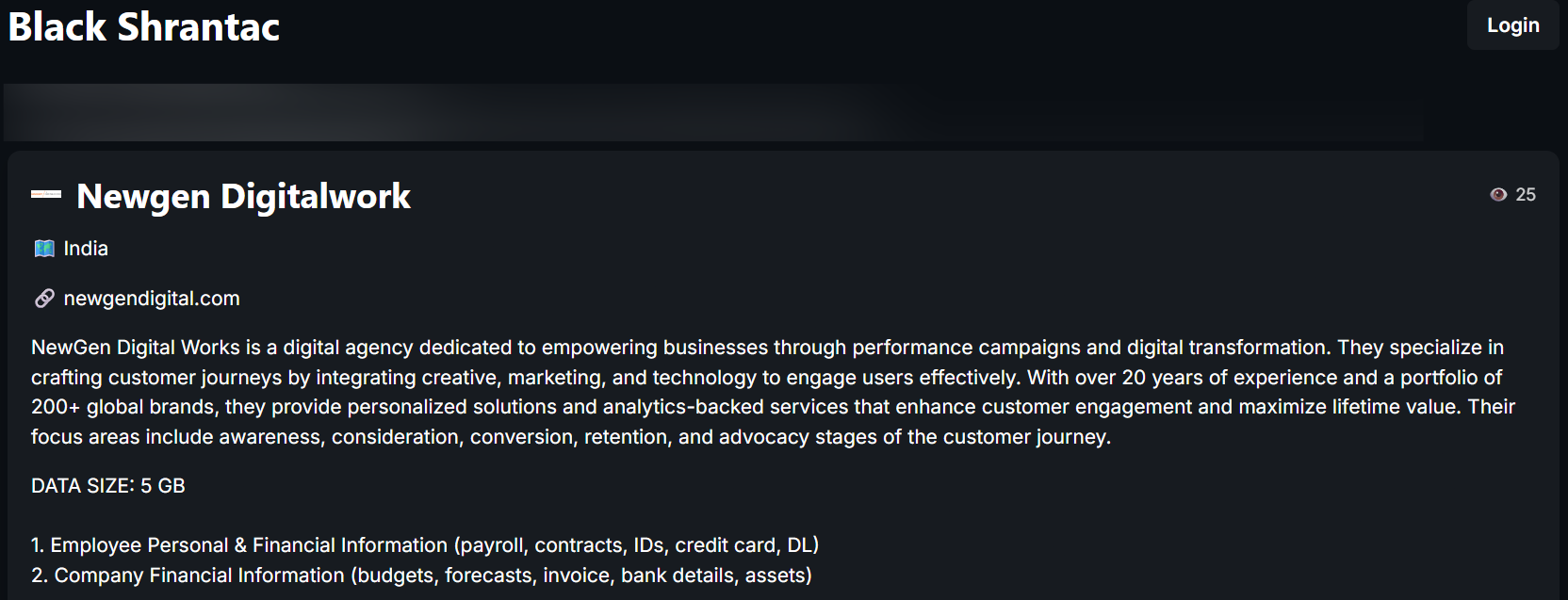 Newgen Digital Works成为BlackShrantac勒索软件的受害者-xLab 威胁情报