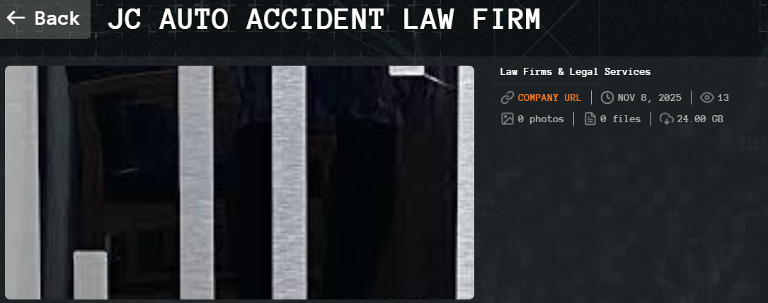 JC Auto Accident律师事务所成为Qilin勒索软件的受害者-xLab 威胁情报