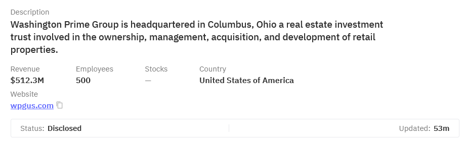 Washington Prime Group Inc.涉嫌数据外泄-xLab 威胁情报