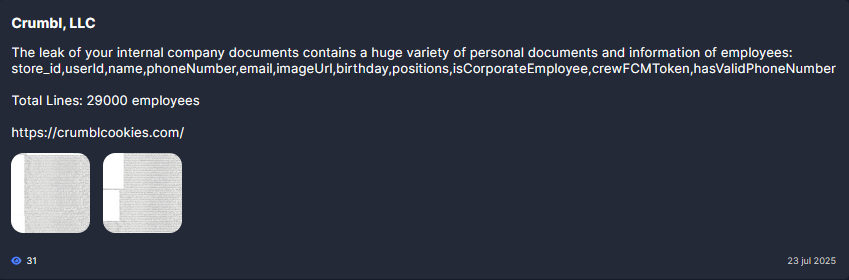 Crumbl成为Everest勒索软件的受害者-xLab 威胁情报