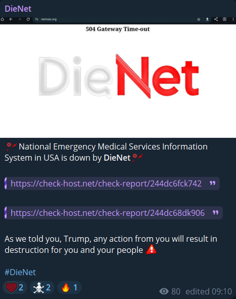 DieNet瞄准国家紧急医疗服务网站-xLab 威胁情报