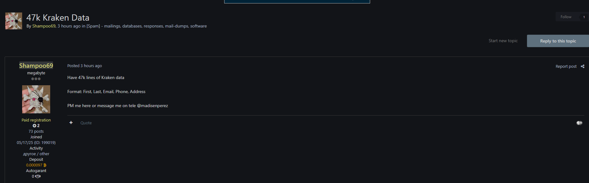 涉嫌数据外泄Kraken-xLab 威胁情报