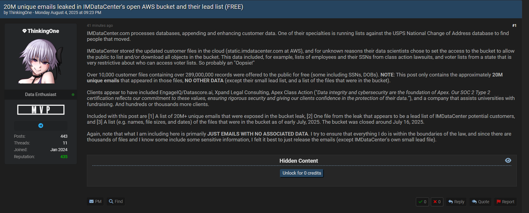 涉嫌出售Brooks IM的数据-xLab 威胁情报