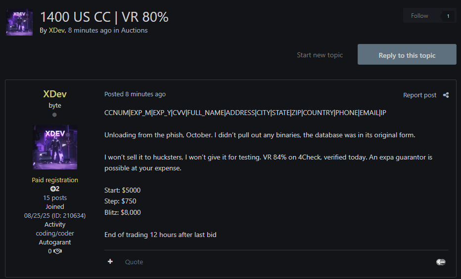涉嫌在美国出售信用卡资料-xLab 威胁情报