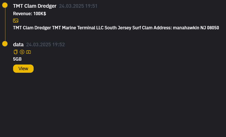 TMT Clam Dredgers LLC成为INC RANSOM勒索软件的受害者-xLab 威胁情报