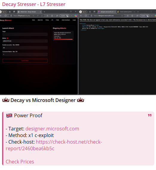 Decay Stresser–L7 Stresser针对Microsoft Designer的网站-xLab 威胁情报