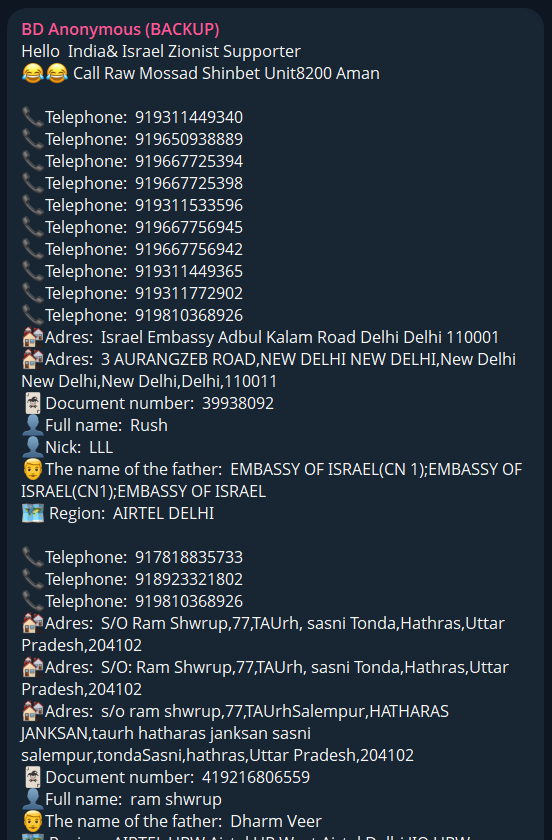 以色列驻印使馆相关数据涉嫌数据泄露-xLab 威胁情报