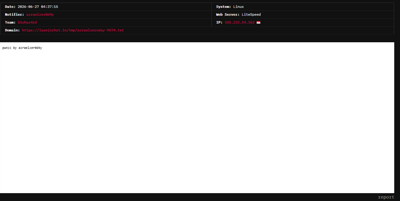 azraelzer0d4y targets the website of Institute of Advanced Studies in Education-xLab 威胁情报