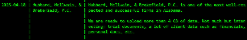P.C.Hubbard、McIlwain和Brakefield成为Akira勒索软件的受害者-xLab 威胁情报
