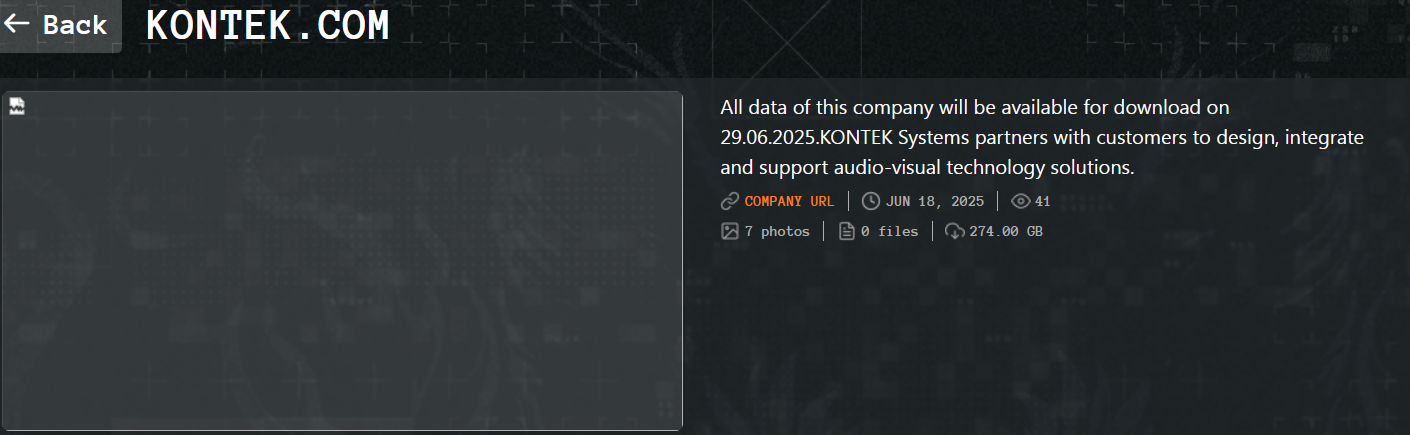 KONTEK Systems，Inc成为Qilin勒索软件的受害者-xLab 威胁情报