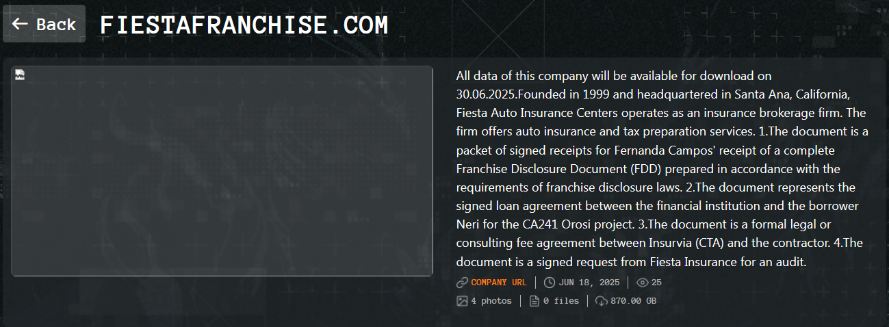 嘉年华特许经营公司成为Qilin勒索软件的受害者-xLab 威胁情报