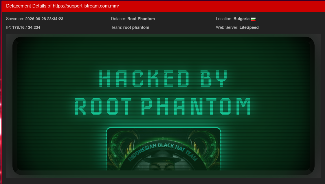 Root Phantom targets the website of iStream Media-xLab 威胁情报