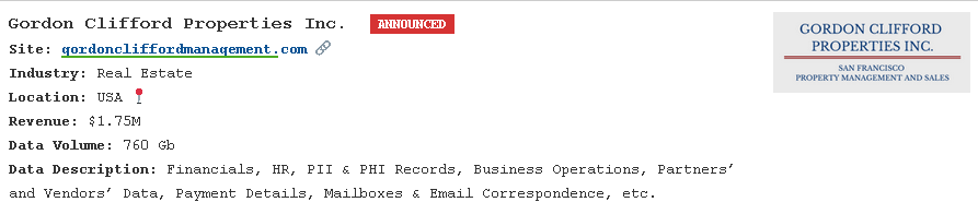 Gordon Clifford Properties Inc.瀑布victim至PEAR勒索软件-xLab 威胁情报