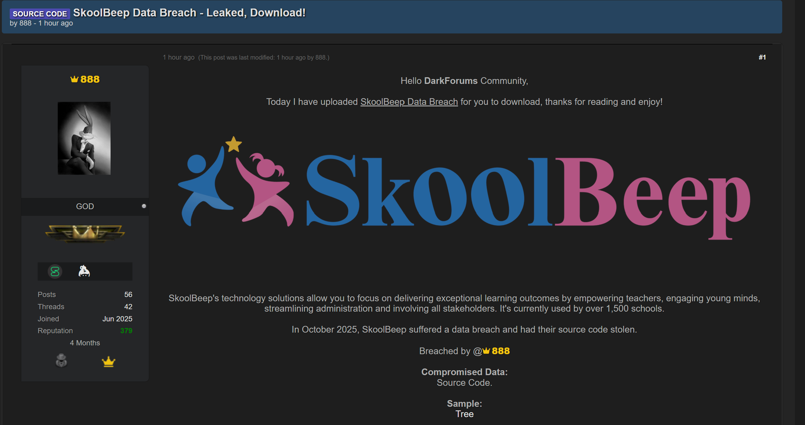 SkoolBeep涉嫌数据外泄-xLab 威胁情报