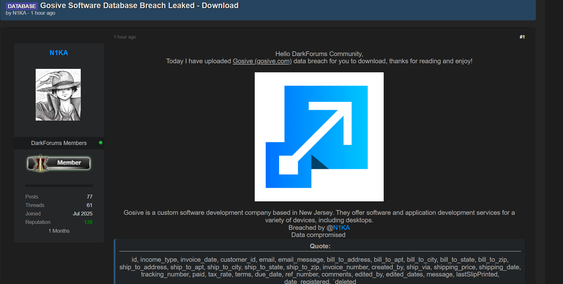 涉嫌出售Gosive数据-xLab 威胁情报