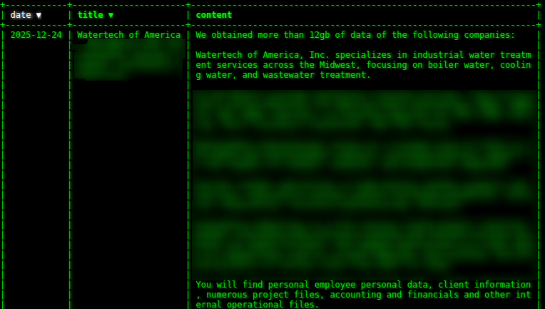 美国Watertech、Inc.将victim降至akira勒索软件-xLab 威胁情报