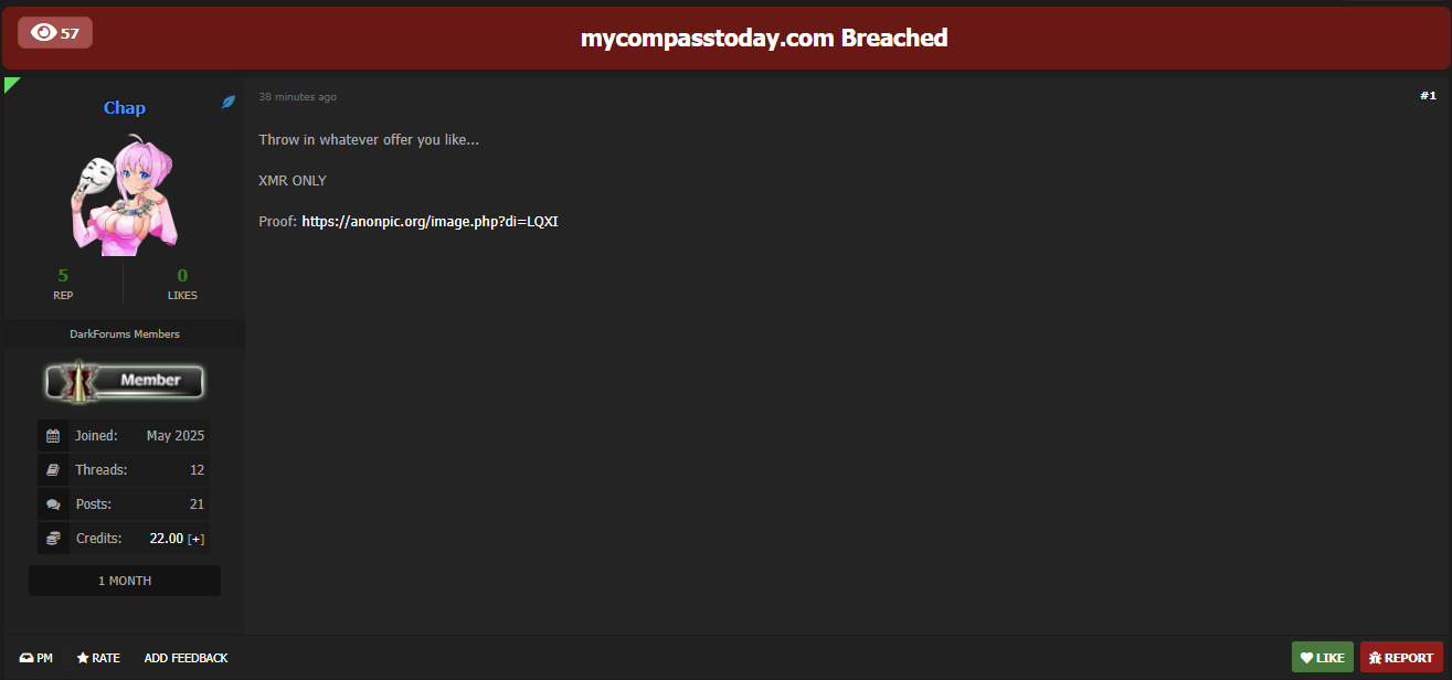 MyCompassToday涉嫌数据泄露-xLab 威胁情报