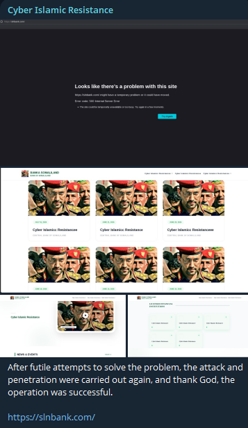Cyber Islamic resistance targets the website of Bank of Somaliland-xLab 威胁情报