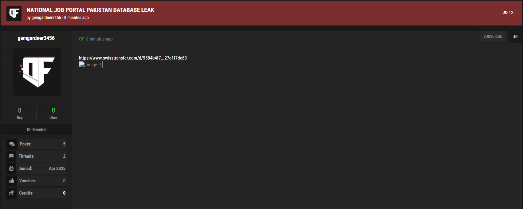 巴基斯坦国家就业门户网站涉嫌数据泄露-xLab 威胁情报