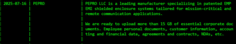 Pepro LLC成为akira勒索软件的受害者-xLab 威胁情报